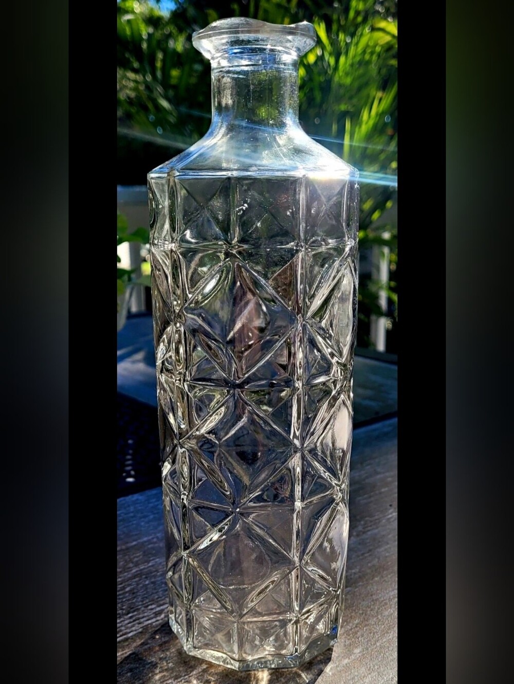 Clear Patterned Glass Decanter - Home Accents